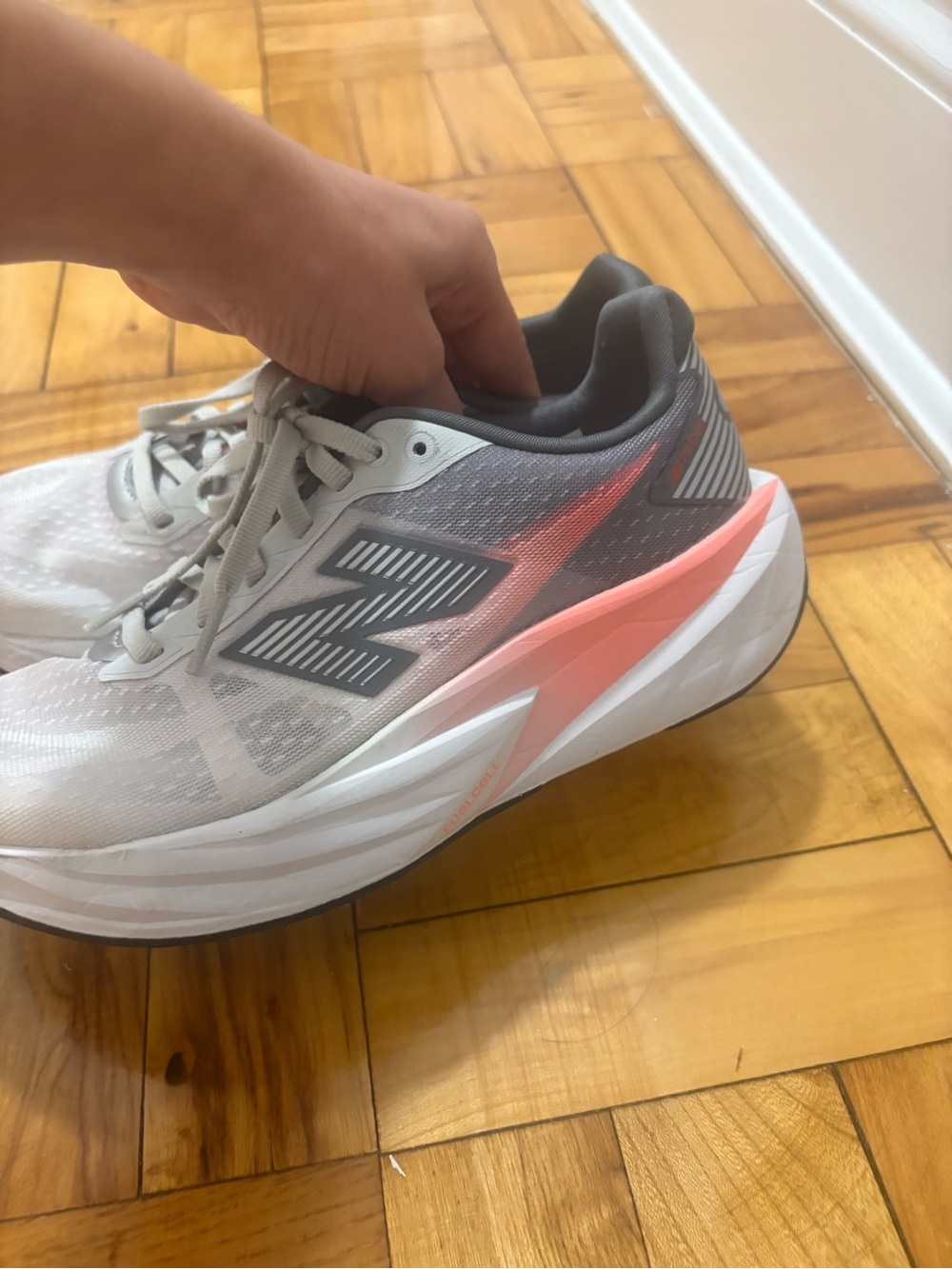New Balance Women's White & Coral Athletic Running Shoes - Picture 3 of 7